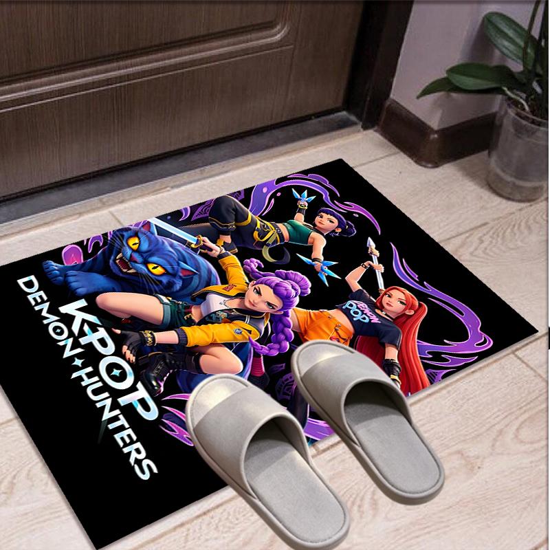 KPop Dämonenjäger Muster Teppich, Innen-/Außenmatte, für Picknick, Spielzimmer, Schlafzimmer, Büro, Wohnzimmer, Heimdeko Teppich, Geburtstagsgeschenk