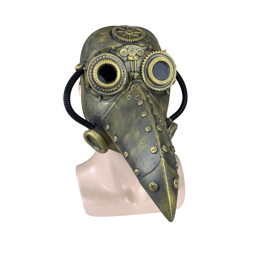 Halloween Plague Doctor Steampunk Mask - Gothic Black Death Costume Accessory