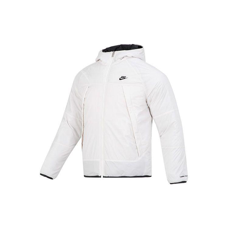 Nike Jednobarevná sportovní ležérní outdoorová prošívaná lehká bavlněná péřová bunda s kapucí pro muže bundy Černá DH2784-030