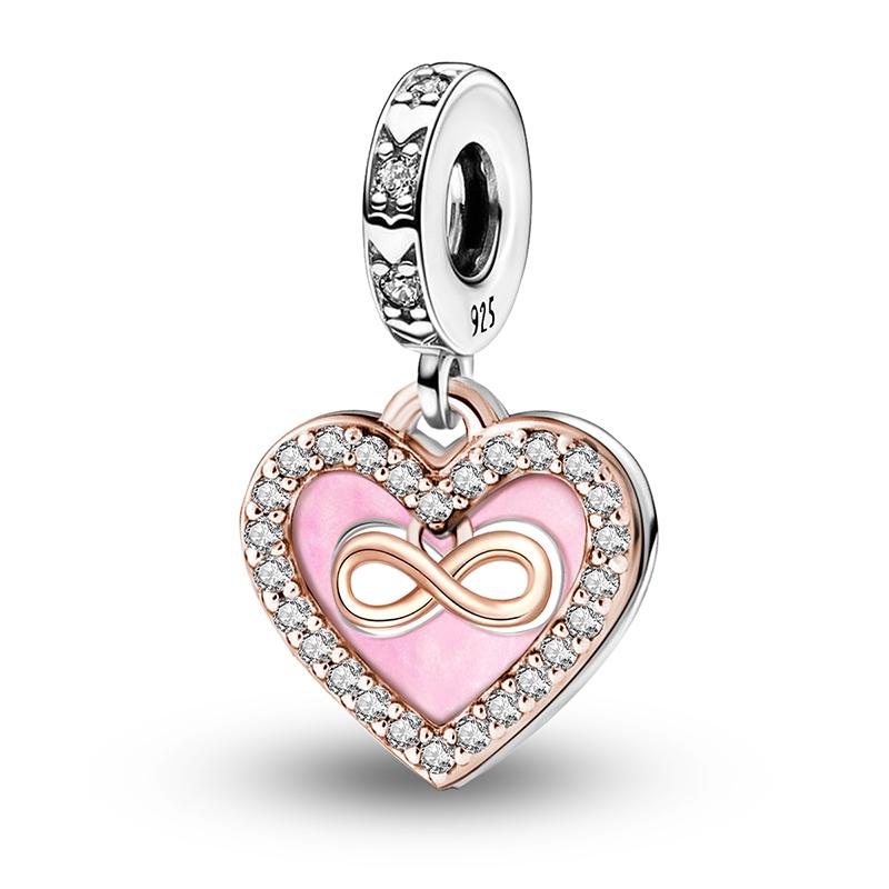 Copper Love Heart Series Safety Charms Bead Fit Diy Bracelet Necklace Making Gift Of High Quality Fine Jewelry