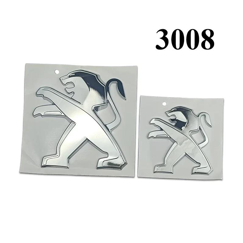 OQUP8 ABS 3D Löwenemblem Fronthaube Heckklappe Abzeichen für Peugeot 2008 3008 2021 2022 2023 Autoaufkleber Decals Styling Zubehör