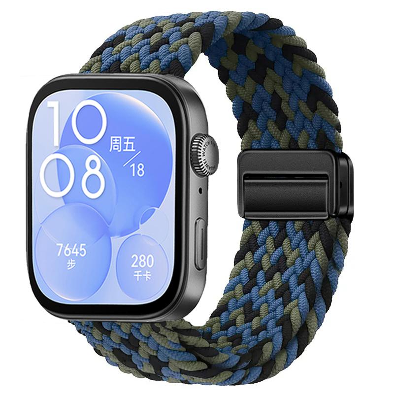 Nylon Braided Strap for Huawei Watch Fit 3/4/4 Pro Magnetic Adjustable Comfortable Band for Huawei Watch Fit 4/3 Bracelet Belt