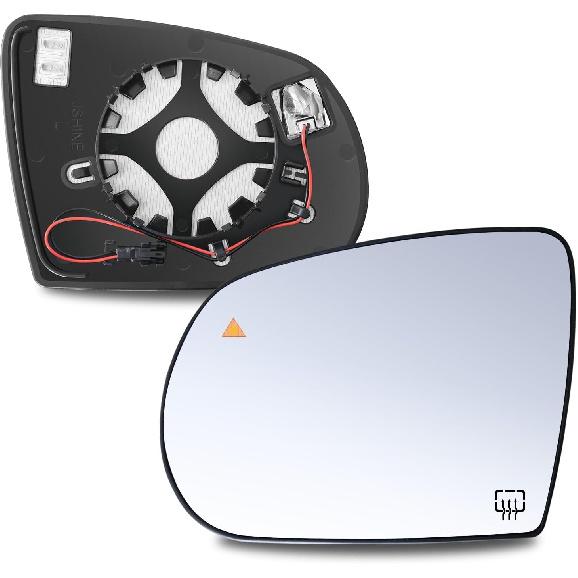 Passenger Right Side Mirror Glass - Compatible with Jeep Vehicles - Compass 2017-2025, Cherokee 2014-2023, with Heated/Blind Spot Detection, Without