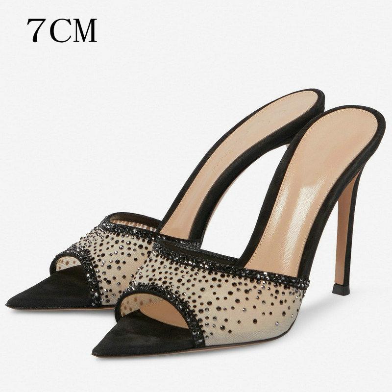 Net Red Sandal Women Summer Outside To Wear 2025New Stiletto Pointed Toe Beautiful High Heels With Open Toe Slippers