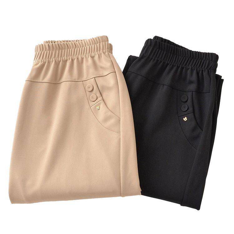 Summer High-Waisted Wide-Leg Pants for Middle-Aged Women
