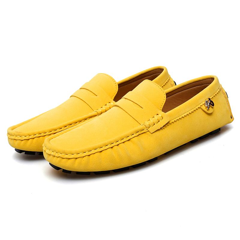 Comfortable Slip-on Driving Shoes Classic Suede Leather Men's Loafers Soft Bottom Male Moccasins Handmade Color Dress Flats