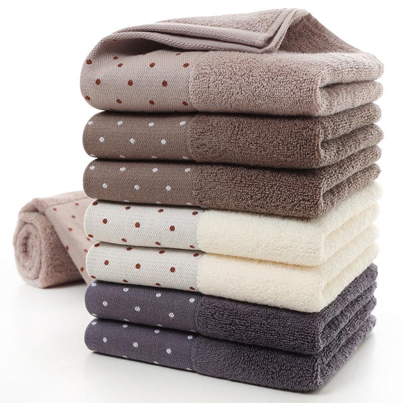 Polka Dot Pure Cotton Face Towel with Embroidered Logo – Gift Item