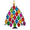 Ozdoba na vánoční stromek s gestem otočení, barevná ozdoba vánočního stromku se vztyčeným prostředníčkem, ozdoba se složenýma rukama pro Vánoce, zimu, domácí dekoraci