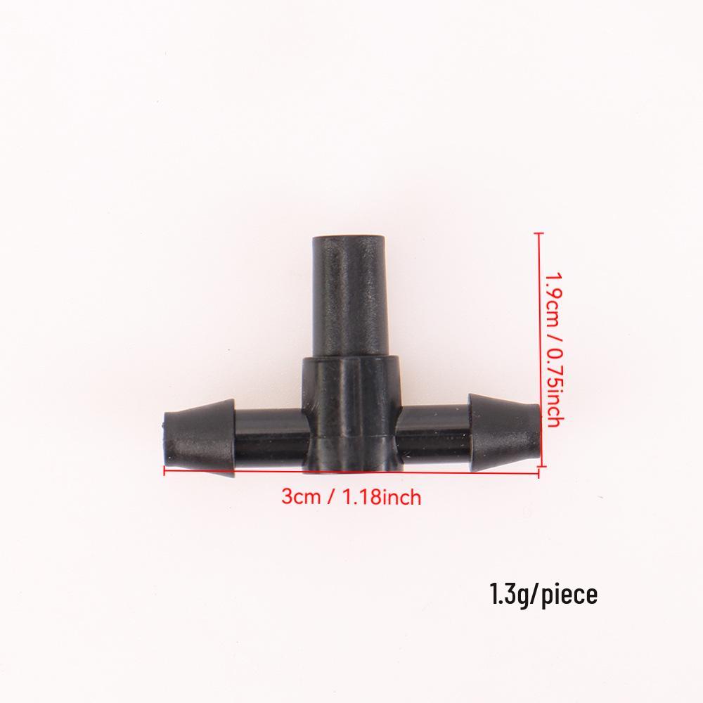 4/7 Capillary Flat Mouth Three-Way 47 PVC Joint Accessory for Garden Irrigation and Drip Hose Systems