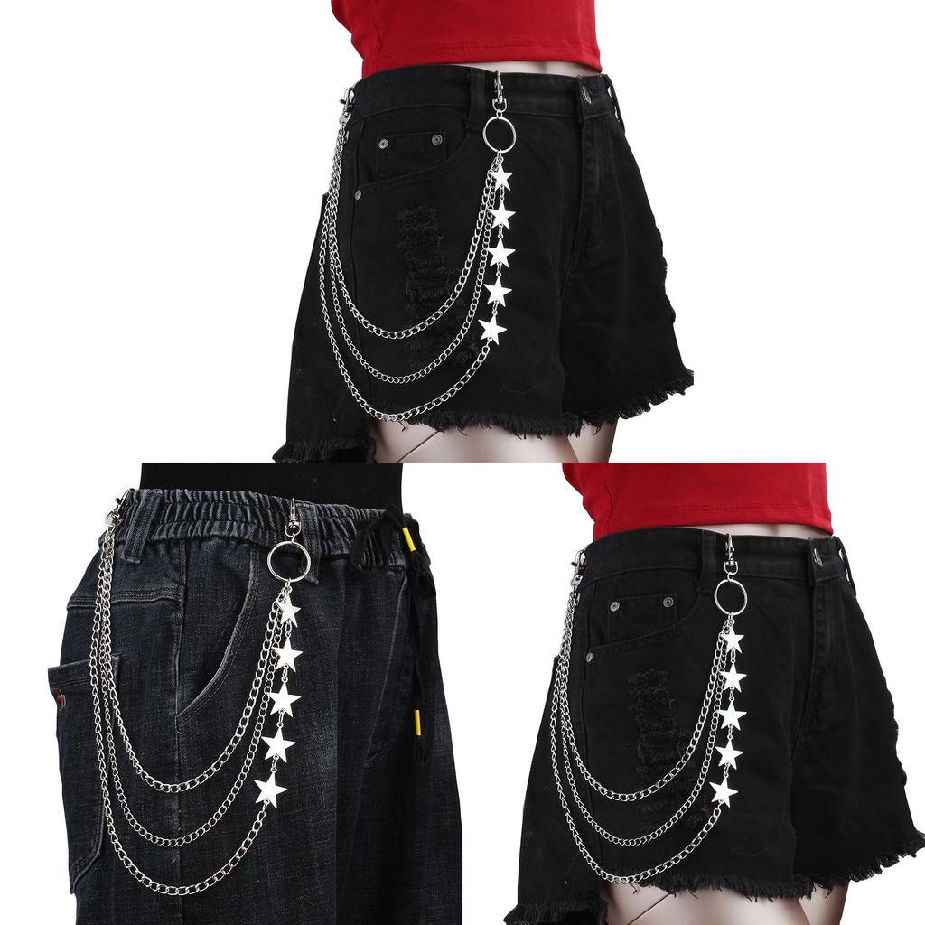 Star Shape Multilayer Belt Chain With Lobster Clasp For Men And Women