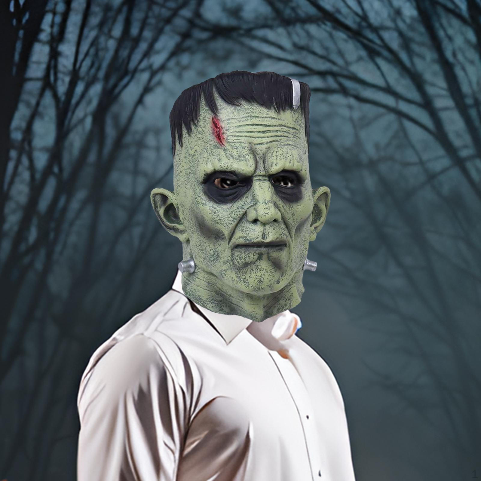 Masque de Frankenstein Astuce Tête effrayante en Latex pour Mascarade Jeu de Rôle Fête gray
