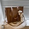 Tote Bag For Women Pu Leather Retro Large Handbag With Zipper For School And Casual Use