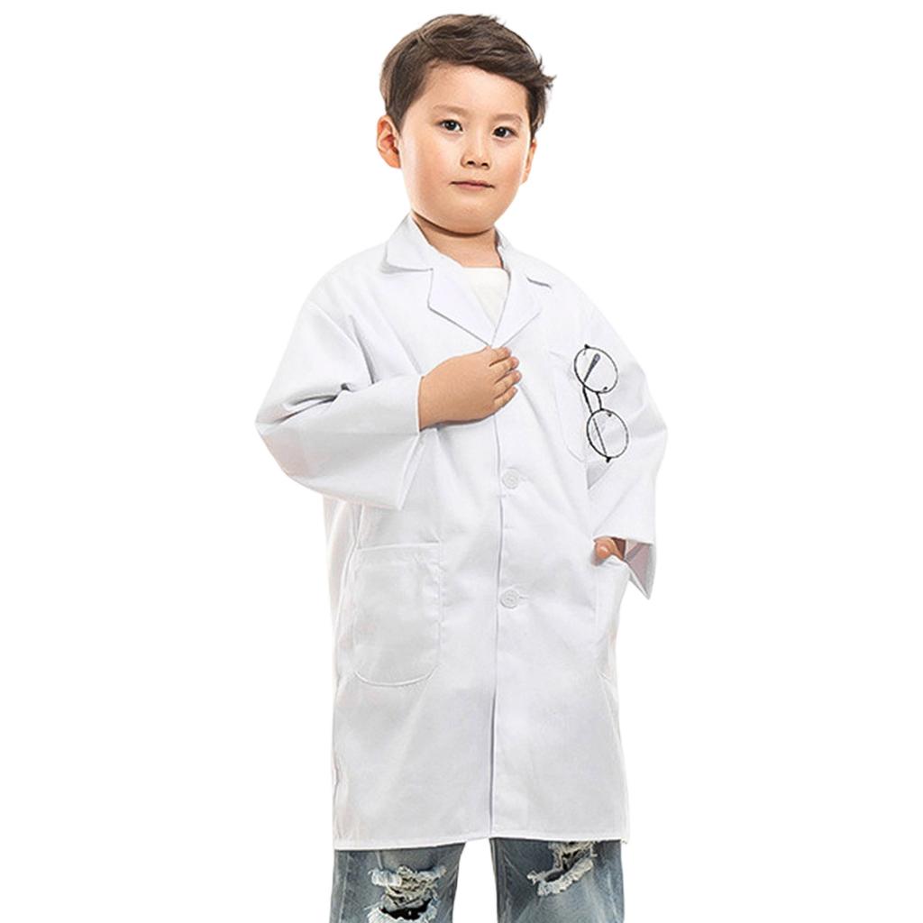 Cotton Childrens Lab Coat With Functional Pockets Science Role Play Costume Adjustable Design Multiple Color Option