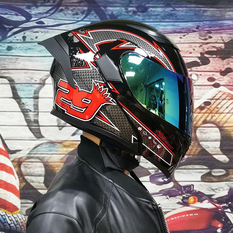 JIEKAI Motorcycle Helmet With Men's And Women's Dual Lenses Uncover Helmet / Electric Vehicle Semi Full Cover Locomotive