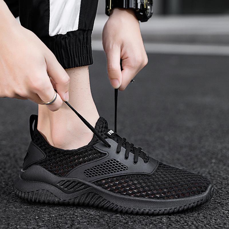 2025 Autumn New Men's Shoes Trend Breathable Hollow Mesh Sports Shoes Fashion Student Versatile Running Casual Shoes