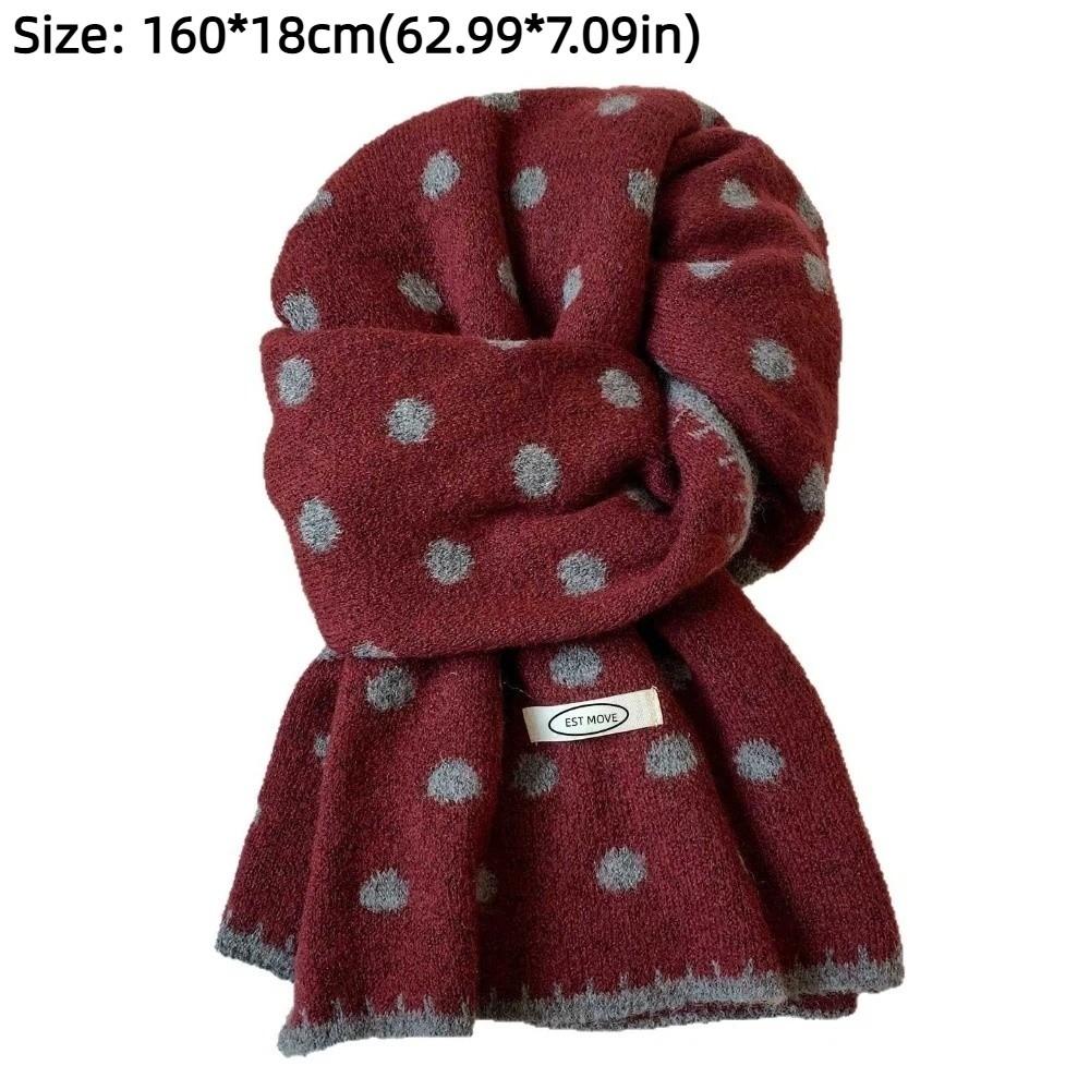 Dot Pattern Knitted Scarf Korean Style Polka Dot Scarf Fashion Women's Scarf Winter