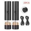 Electric Grinder USB Charging Electric Pepper Grinder With Base Simple Charging Pepper Mill with Double Support Sea Salt Grinder