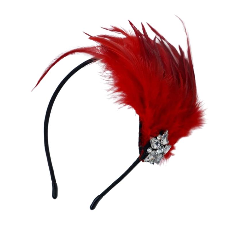 Cocktails Party Accessories Headband Cosplay Costume Flapper Women Music Festival Feathered Hairband Carnivals Headdress
