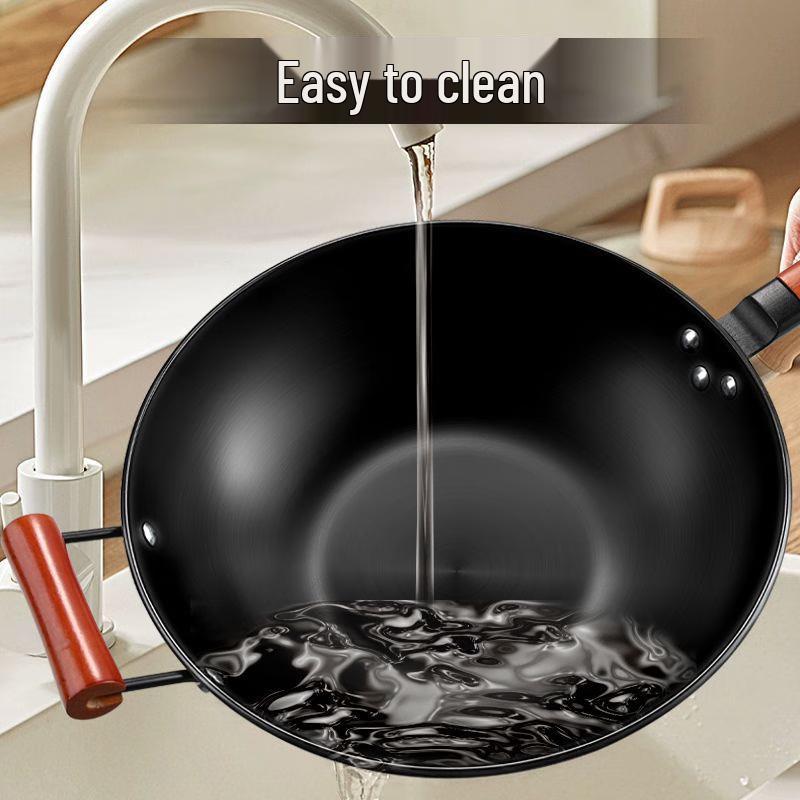 Yoshida Craftsman 36cm Nitrided Wrought Iron Wok