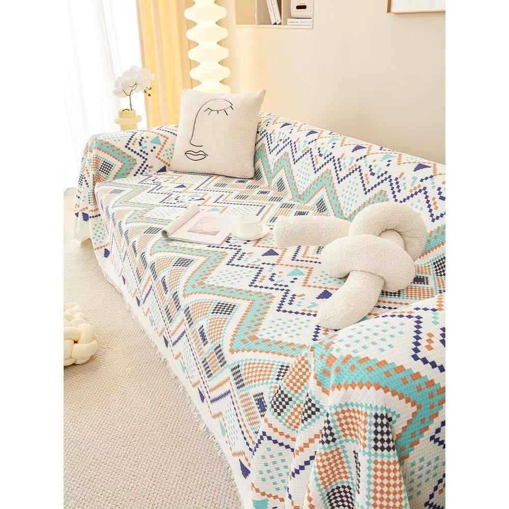 1PC Chenille Sofa Towel for Living Room French Style Home Decoration Sofa Cover Printing Couch Cover Tassel Edge Sofa Cushion