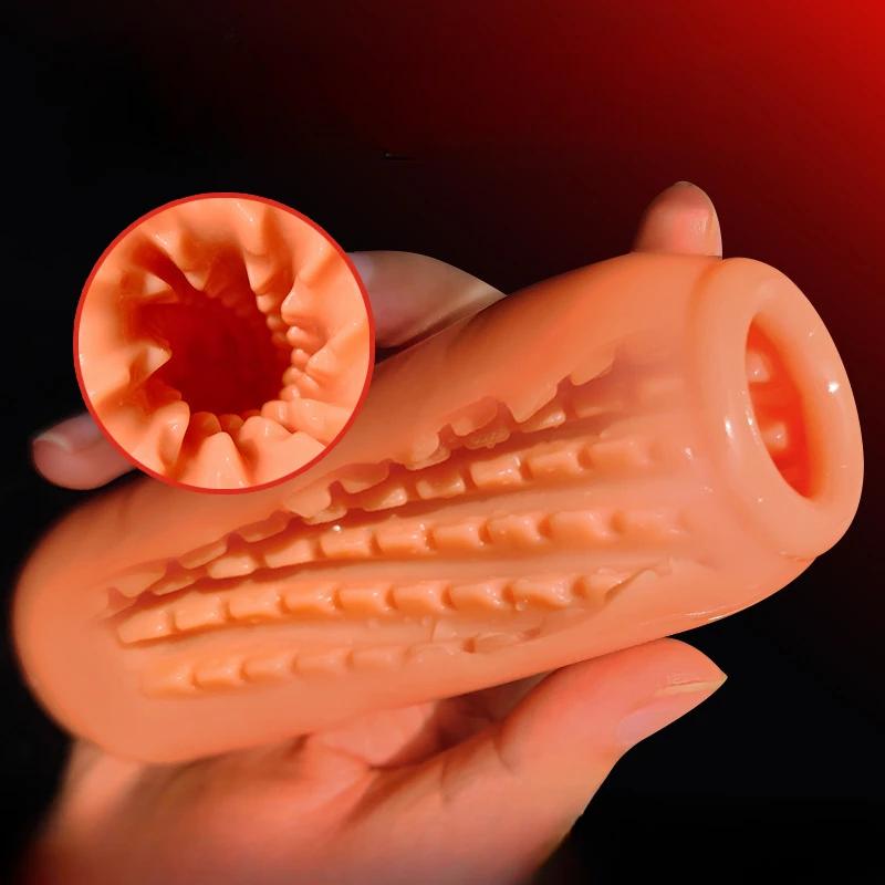 Male Masturbator Cup Manual Silicone Portable Sucking Airplane Cup Soft Vagina Blowjob Pocket Pussy Masturbation Sex Toy For Men
