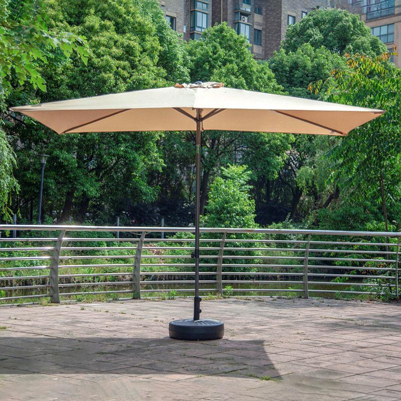 Rectangular 2x3m Outdoor Sun Umbrella - Leisure, Beach, Courtyard, Center Pole