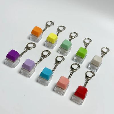 With Light Finger Keyboard Caps DIY Keyboard Pinch Toy Relaxing Fidget Keychain