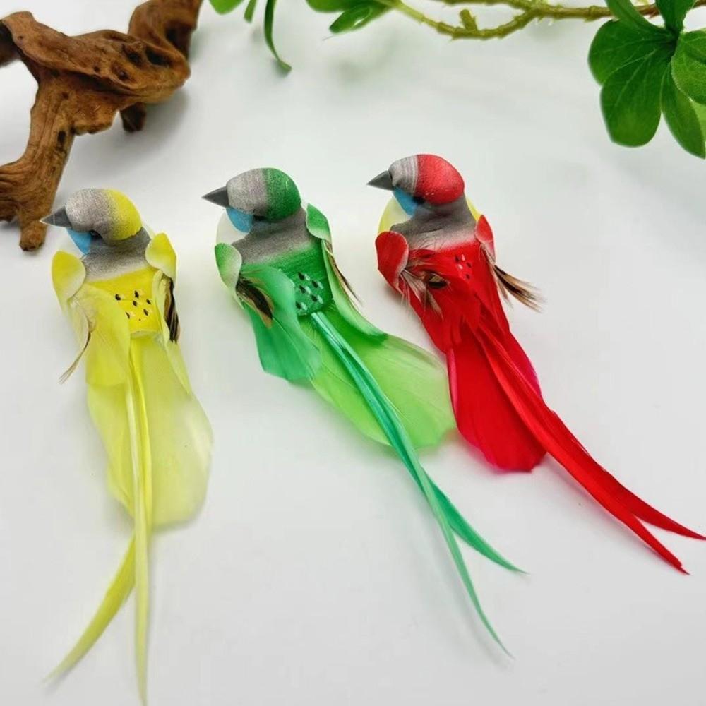 6Pcs Colorful Simulation Birds Photography Props With Clip Artificial Foam Feathers Birds Home Decor Decorative Fake Bird