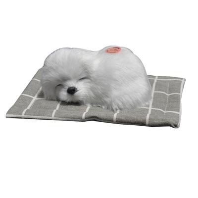 Realistic Sleeping Dog Plush Doll Sound Mat Home Car Cashboard Decoration Gift