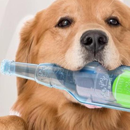 Water Bottle Dog Toy Squeaky Dog Chew Toys for Aggressive Chewers Interactive Plastic Water Bottle