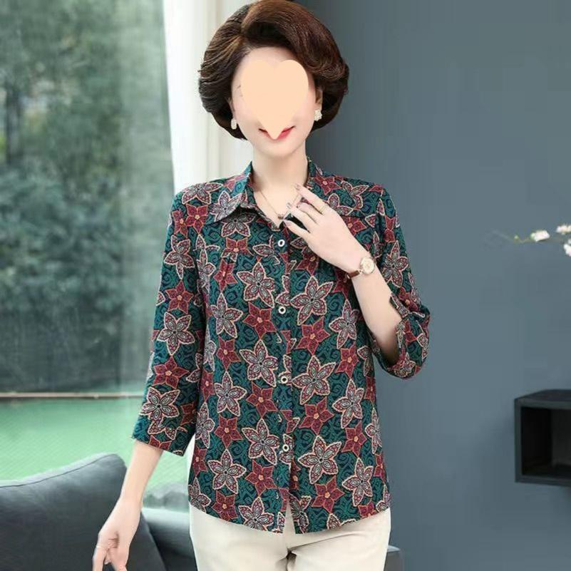 Autumn Shirt Clothes Mother 9-point Sleeve Thin Jacket Fashion Shirt Women