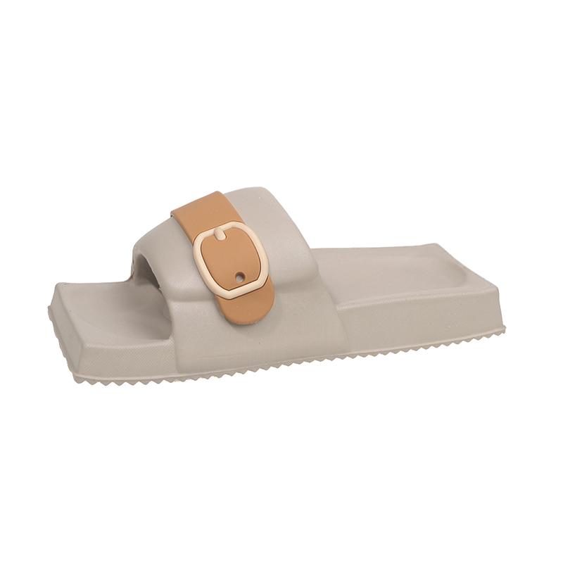 Fashion Summer New Flat Slippers Women Fashion Square Head Shallow Mouth Open Toe Matching Color Anti-slip Wear-resistant Sandals