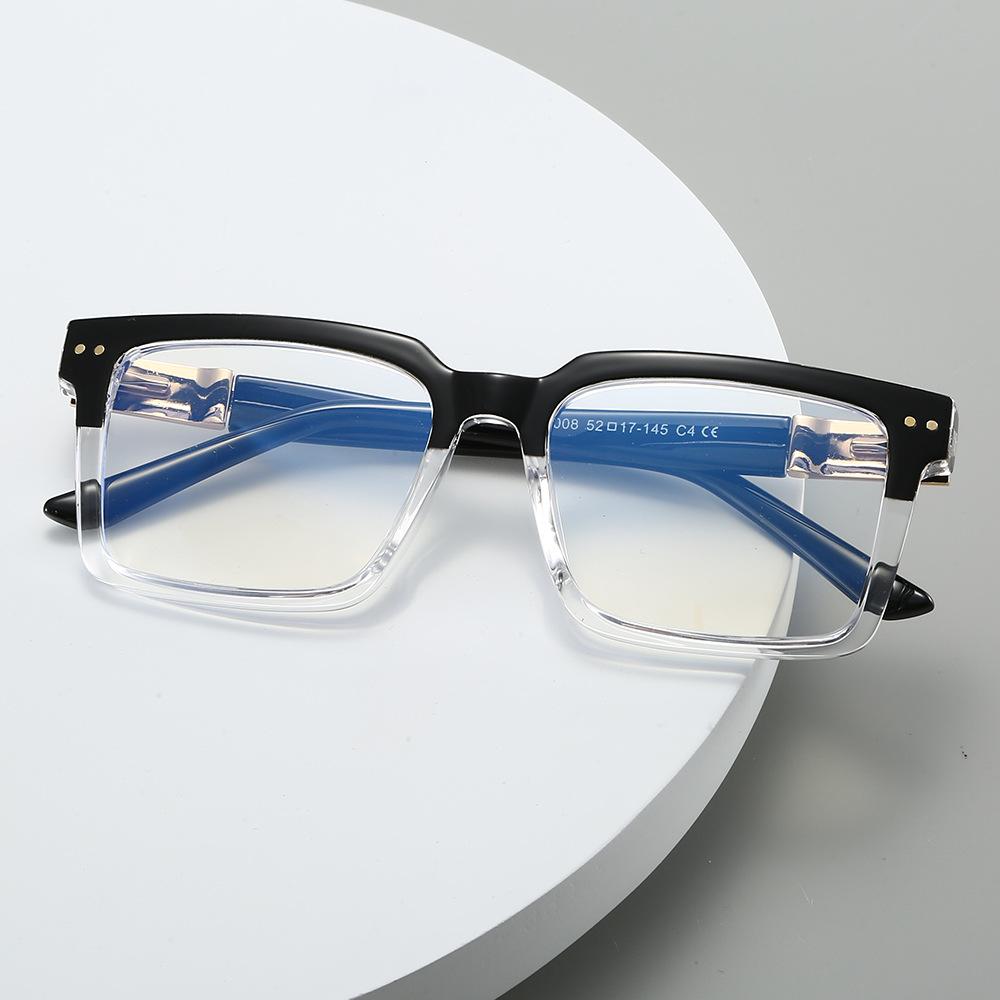 Plus Reading Glasses Men High Quality Square Rivet Men's Eyeglasses TR90 Lightweight AntiBlueLight Comfortable PresbyopiaGlasses