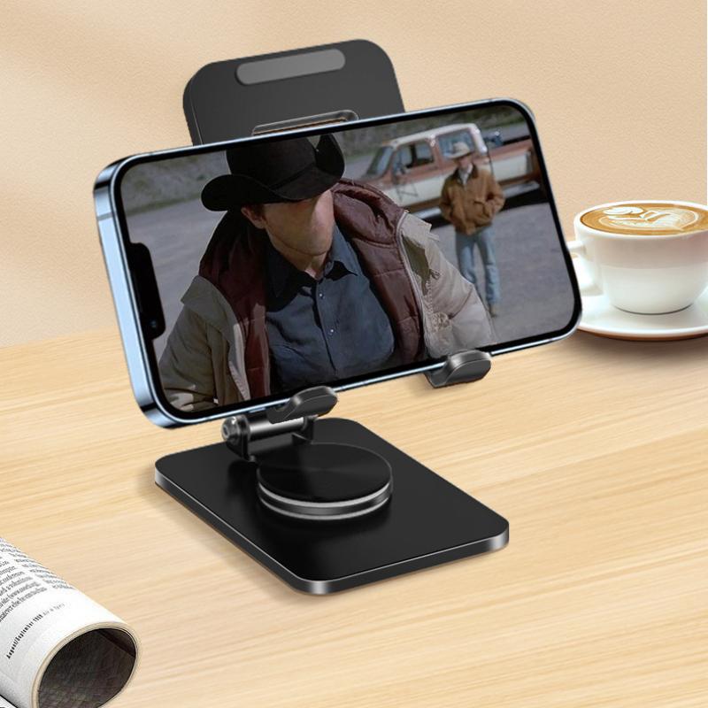 360° Rotating Mobile Phone Stand Desktop Vertical Folding Portable Painting Metal Mobile Phone Stand