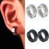 1 Pair Men Stainless Steel Non-Piercing Clip On Ear Stud Cuff Hoop Earrings