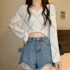 Long Sleeved Sun Resistant Knitted Sweater for Women with a Unique Summer Design, Featuring a Niche Hollowed Out Diamond Grid Casual Top