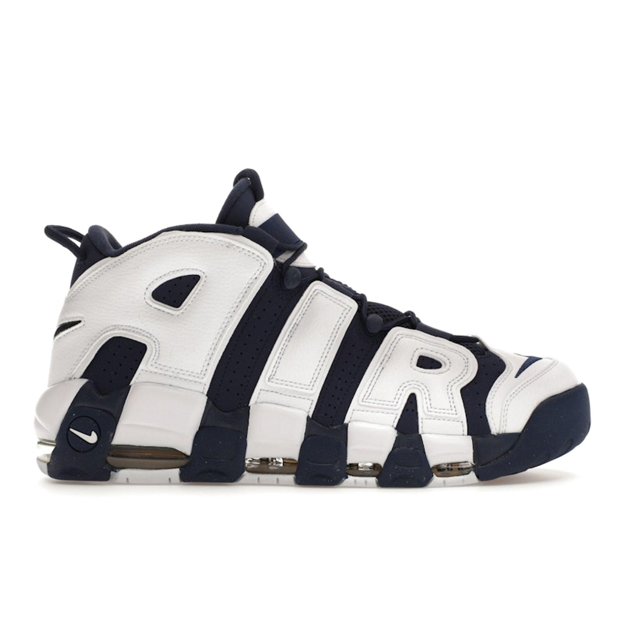 

Чоловічі кросівки Nike Air More Uptempo 96 Olympic 2024 Синьо-білі опівнічно-темно-сині FQ8182-100 40