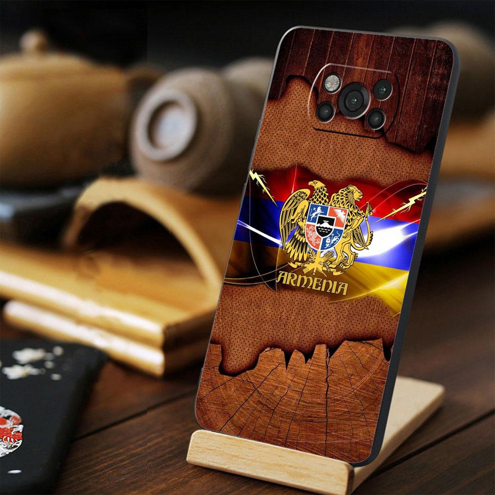 For Xiaomi POCO X4 9T 11T 10T M4 Pro 5G MI 11 Lite M3 X3 NFC F4 GT F3 Armenia Armenians Flag Phone Case Smartphone Black