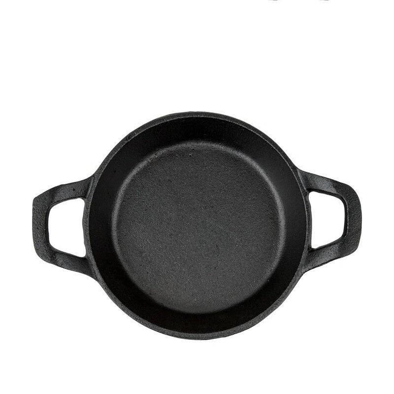 ZISIZ Mini Flat-Bottom Round Frying Pan 16CM Double Handle Mini Frying Pan