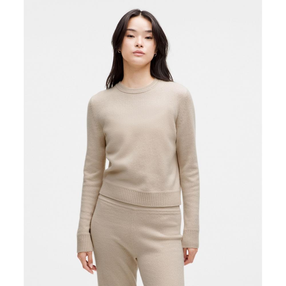 

Lululemon Cashmere Slim Fit Crewneck Sweater Subtle Tan XS