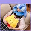 Soft Polyester Fiber Car Neck Pillow Travel Hooded Neck Cushion Cute U-shaped Plush Toy For Adults Yellow Winnie The Pooh Blue Stitch