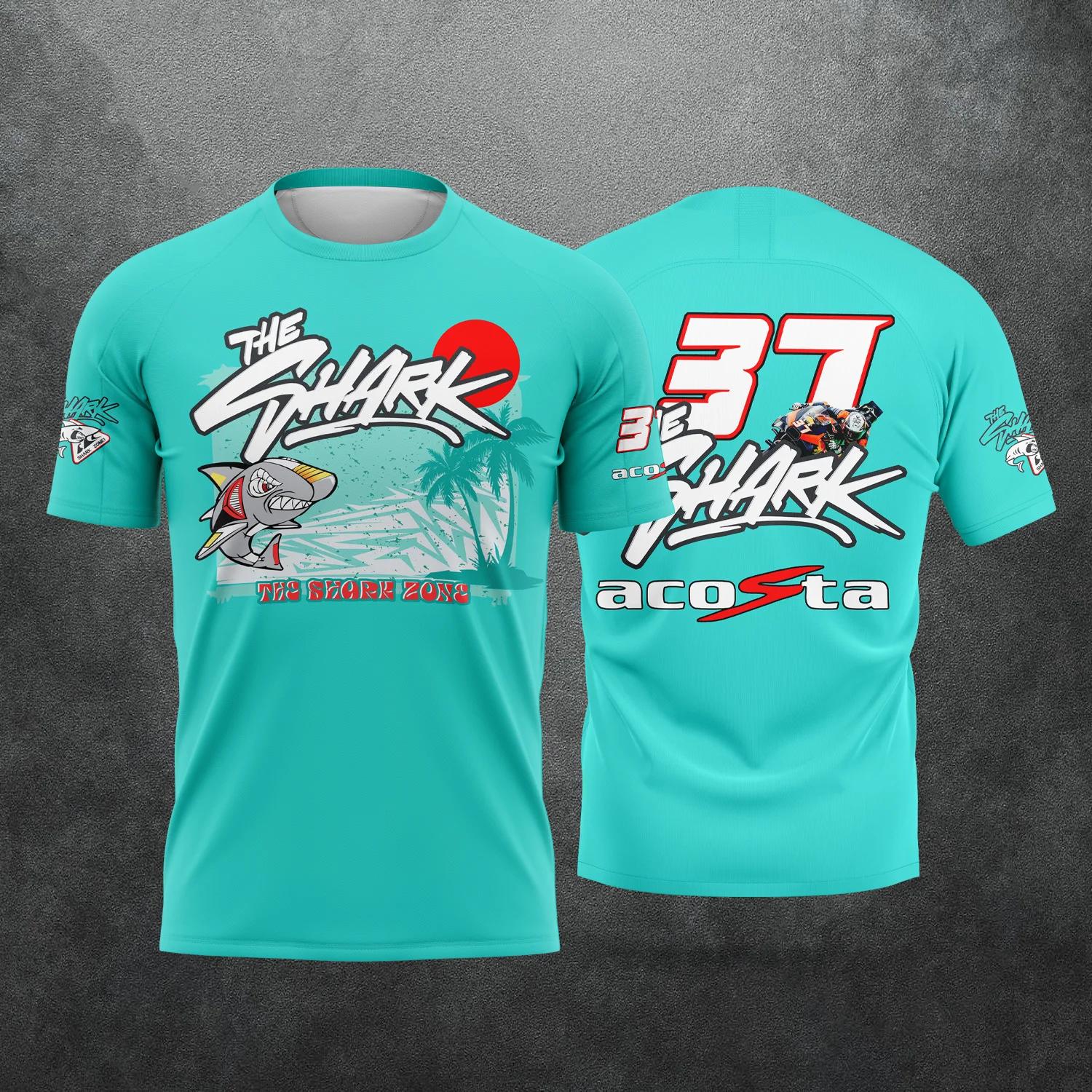 Huiteng1 2026 Nieuw Race Nr. 37 Coureur Pedro Acosta Fan 3D Geprint Patroon T-shirt de Haai Heren Dames Zomer Casual Korte Mouw Tops 6XL