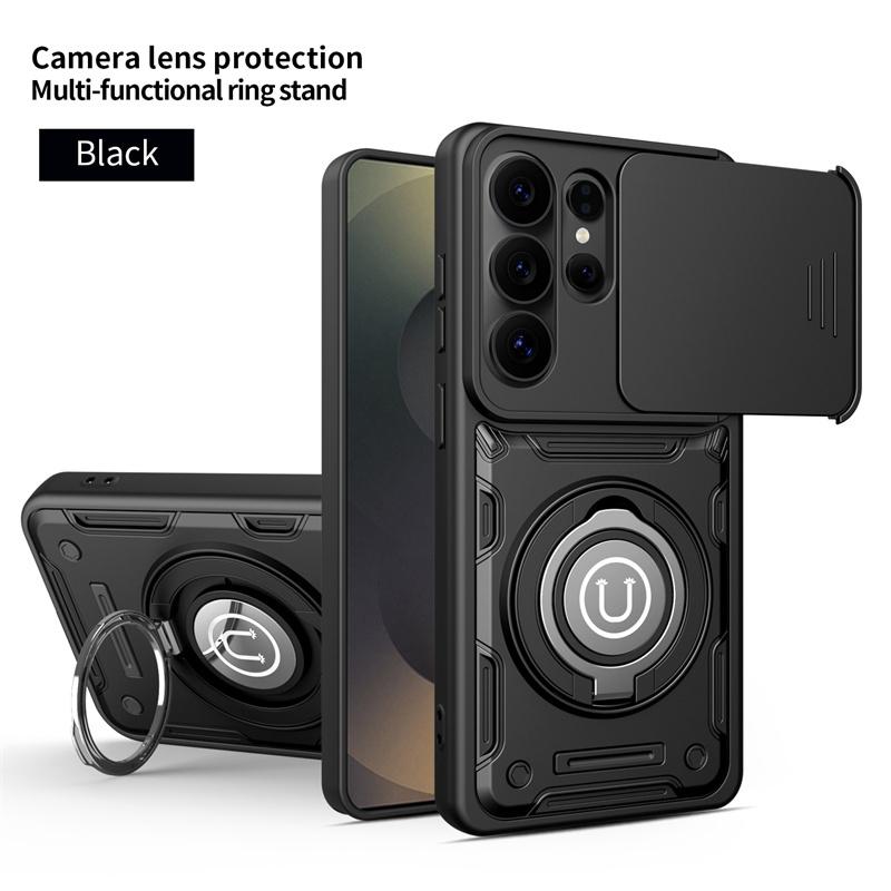 Shockproof Armor Case For Samsung S26 Ultra 5G Slide Camera Protection Fundas For S 26 Plus S26Ultra Magnetic Holder Ring Cover
