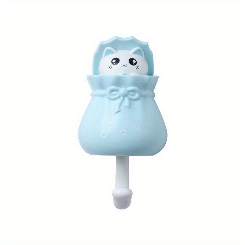 Creative Lucky Bag Cat Hook Non Punching Key Adhesive Decorative Hook Dynamic Decorative Hook for Clothes and Hats Wall Hooks