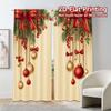 2D Flat Printing,JIT 2pcs, Curtains (Without Rod) Festive Ornaments(3) Chic Curtain Fabric Prints Light Filtering Curtains Home