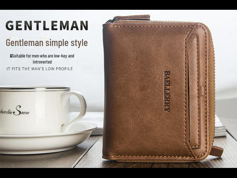 Kurze, geprägte Freizeit-Geldbörse für Herren – schlankes und stilvolles Design