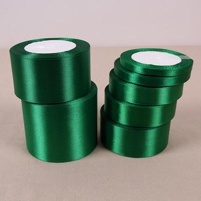Ruban en Satin de soie vert foncé, 25 Yards, décoration de fête de mariage, emballage cadeau, vêtements de noël