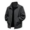 Men's Executive Collar Jacket, Men's Spring Black Waterproof Top, Casual Jacket
