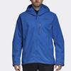 Adidas Logo Print Comfortable Casual Sports Long Sleeve Windbreaker Men Outerwear Blue CY1888