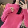 Women S Half High Neck Long Sleeve Knit Sweater Loose Fit Pullover Base Layer
